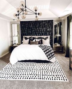 طراحی داخلی سیاه و سفید اتاق خواب