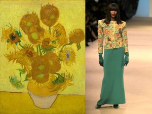 Sunflowers by Vincent van Gogh - Yves Saint Laurent Haute Couture SS88
