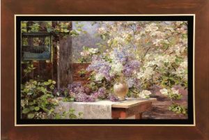 تابلو نقاشی در باغ شکوفه ها