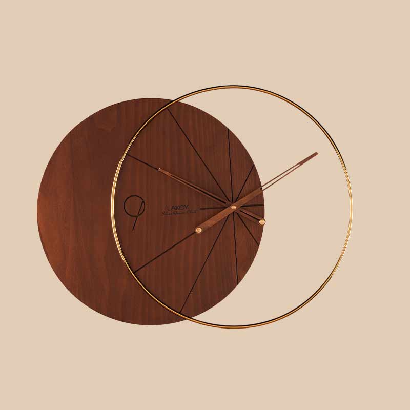 ساعت دیواری لاکوی کد WMC-15011 رنگ قهوه ای