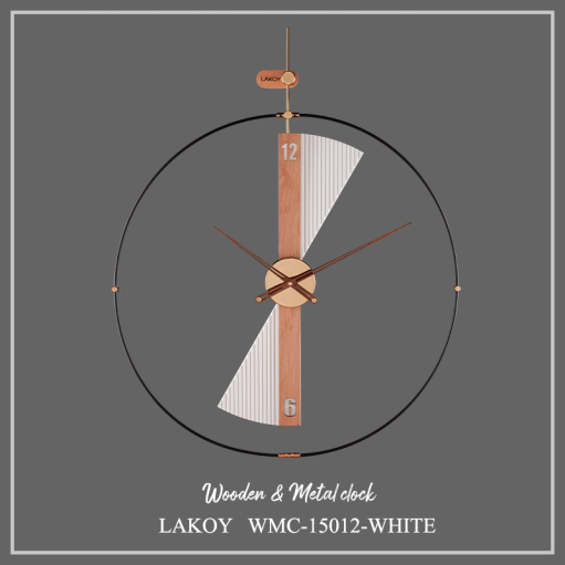 ساعت دیواری لاکوی کد WMC-15012 رنگ سفید