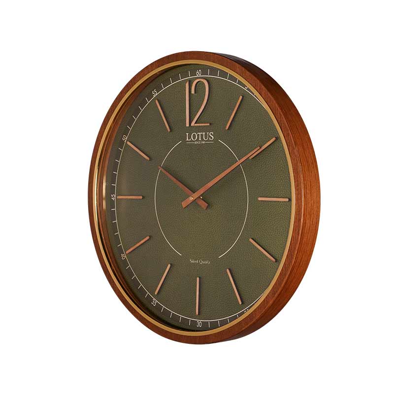 ساعت دیواری لوتوس کد WD-1211 رنگ BR/G-GREEN