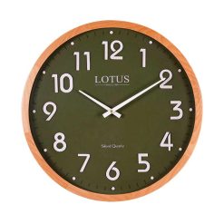 ساعت دیواری لوتوس مدل WD-1228 رنگ WAL/GREEN