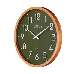 ساعت دیواری لوتوس مدل WD-1228 رنگ WAL/GREEN