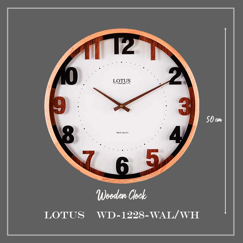 ساعت دیواری لوتوس WD-1228 رنگ WAL/WH