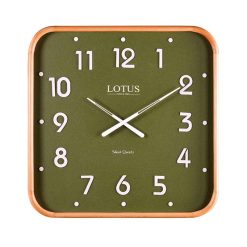 ساعت دیواری لوتوس WD-2323 رنگ WAL/GREEN
