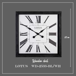 ساعت دیواری لوتوس کد WD-2533 رنگ BL/WH