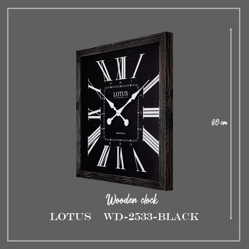 ساعت دیواری چوبی WD-2533 رنگ BLACK
