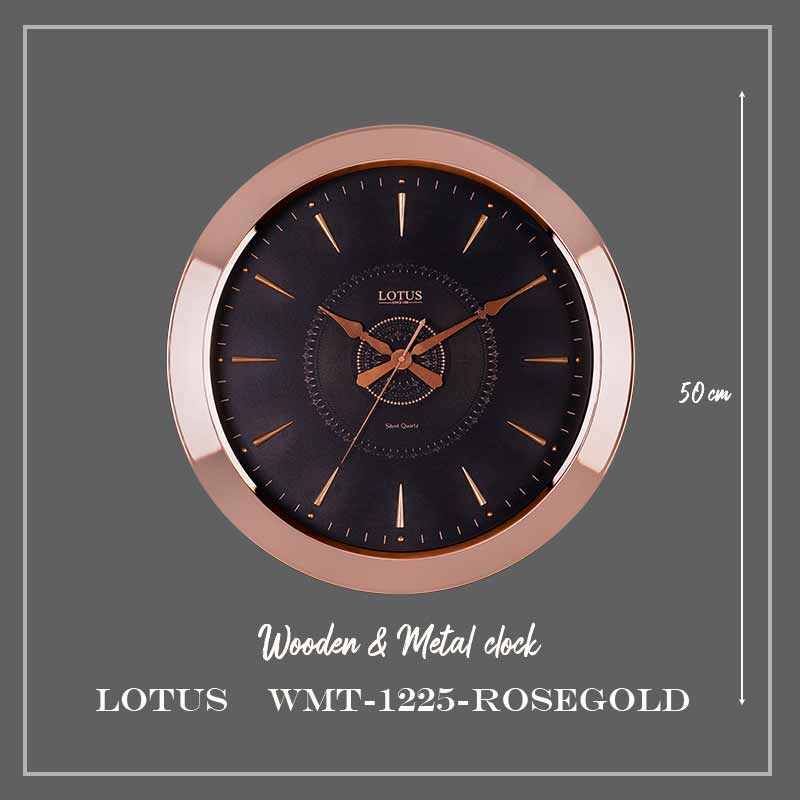 ساعت دیواری لوتوس کد WMT-1225 رنگ ROSEGOLD