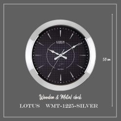ساعت دیواری چوب و فلز کد WMT-1225 رنگ SILVER