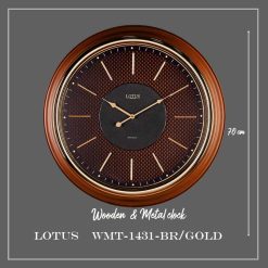 ساعت دیواری لوتوس WMT-1431 رنگ BR/GOLD