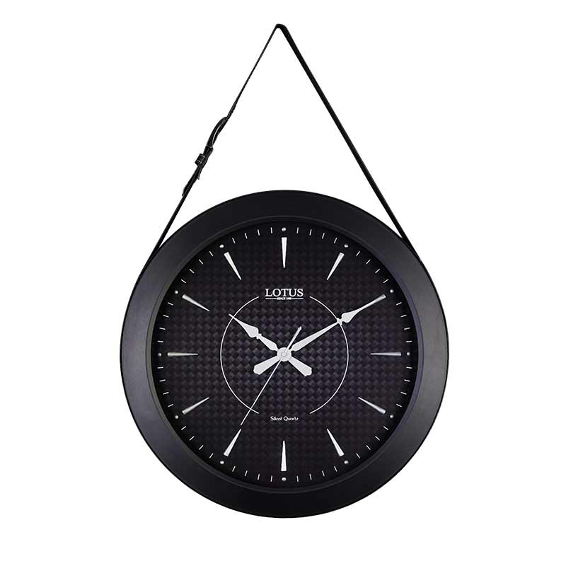 ساعت دیواری چرم و فلز کد LMT-1216 رنگ BLACK
