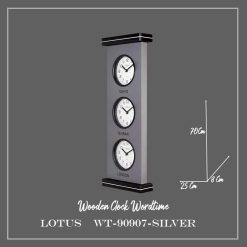 ساعت دیواری جهان نما کد WT-90907 رنگ SILVER