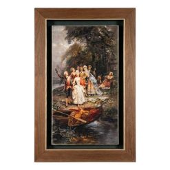 تابلو چوبی کلاسیک The Merry Fishing Party کد FWB-120X80-R2