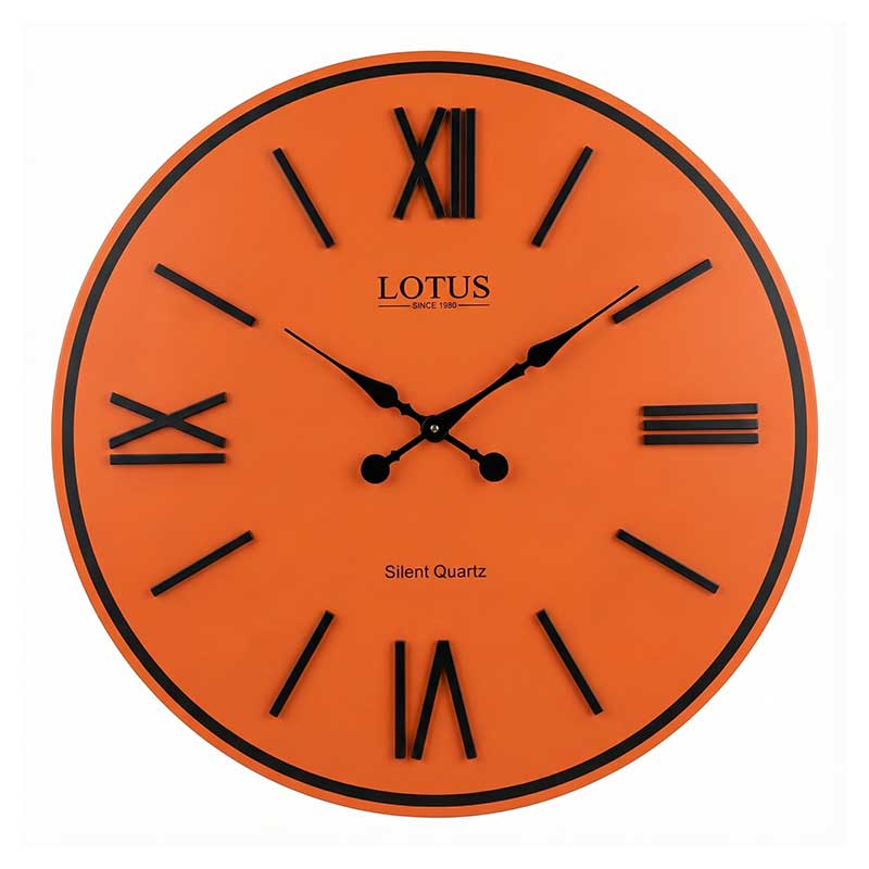 ساعت دیواری چوبی کد WD-1640 رنگ ORANGE