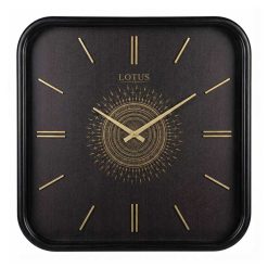 ساعت دیواری چوبی کد WD-2324 رنگ BLACK/GOLD