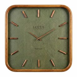 ساعت دیواری چوبی کد WD-2324 رنگ BR/GREEN-B