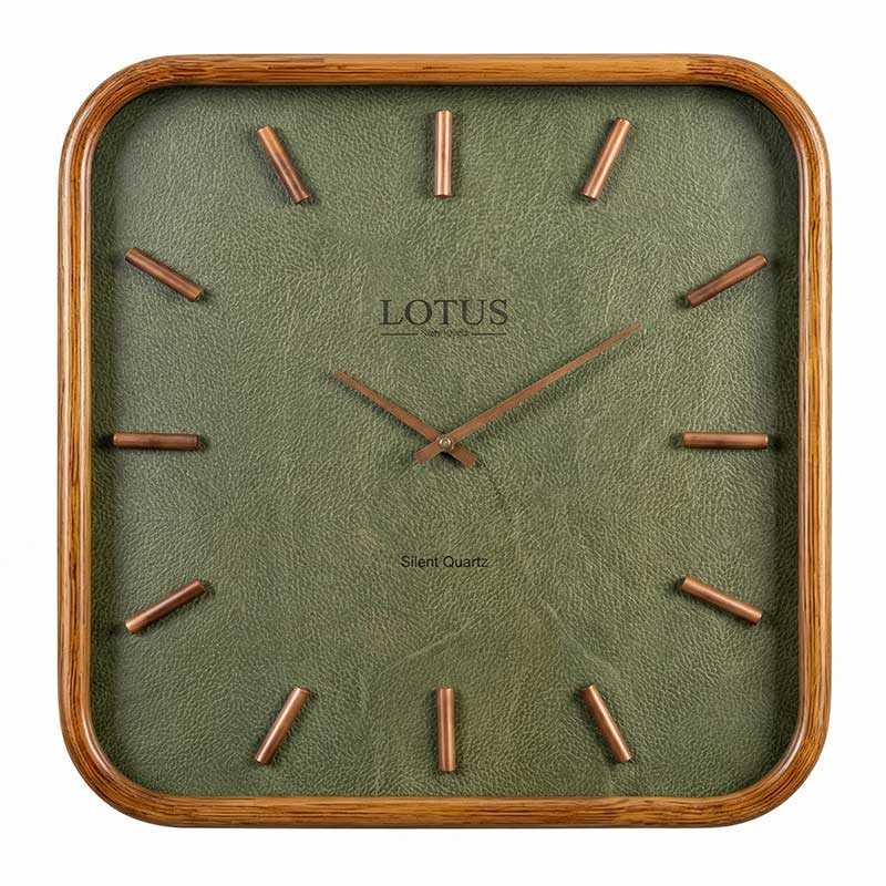 ساعت دیواری چوبی کد WD-2324 رنگ BR/GREEN-B