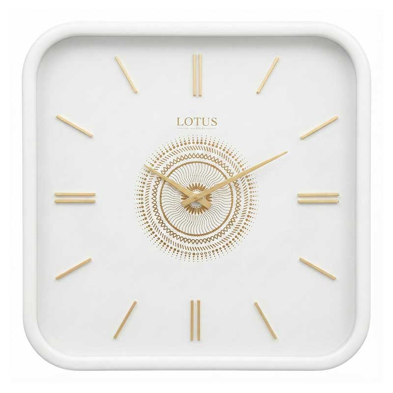 ساعت دیواری چوبی کد WD-2324 رنگ WHITE/GOLD